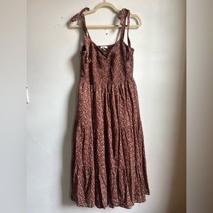 Madewell Floral Tie Shoulder Dress